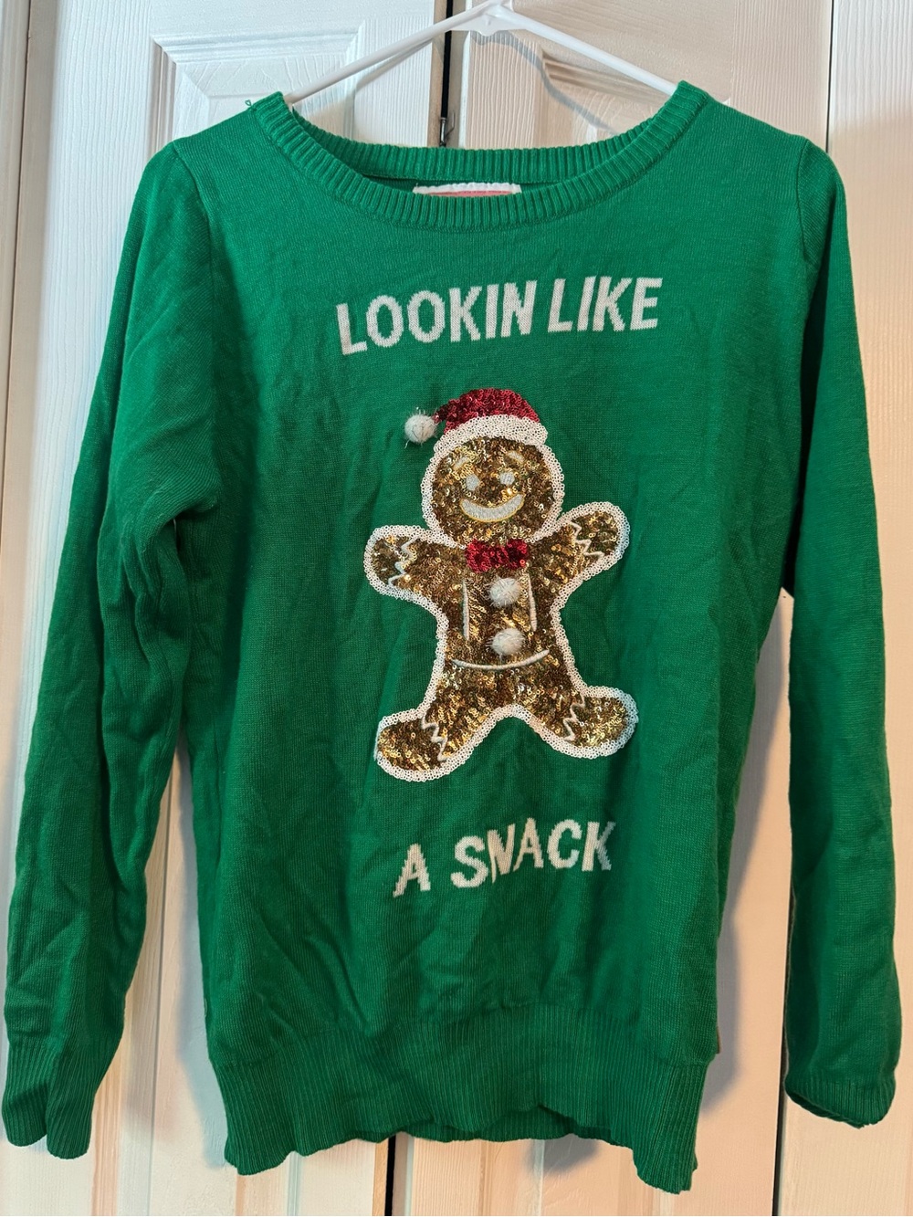 Tipsy Elves Green Gingerbread Man Sweater